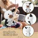 Guokoko Mini Positive Crochet Cow Gifts for Women Men Friends, Inspirational Emotional Support Stuffed Animal Handmade Crochet Cows Gifts for Coworker Friend Birthday Party Decorations