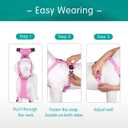 PoyPet Reflective Soft Breathable Mesh Dog Harness No Choke Double Padded Vest Adjustable(Light Pink,XL)