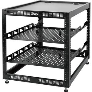 Tecmojo 12U Open Frame Network Rack for IT & AV Gear, AV Rack Floor Standing or Wall Mounted, with 2 PCS 1U Rack Shelves & Mounting Hardware, Network Rack for 19" Networking, Audio and Video Device