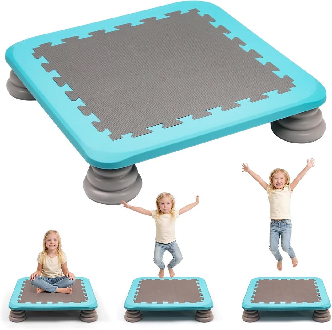 Mini Trampoline for Kids, 25 Inch Sensory Bounce Board - Indoor Outdoor
