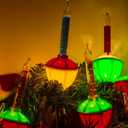 Christmas Bubble String Lights Outdoor, 11Ft Vintage With 8 Traditional Multicolor Bubbles (1 Spare) UL Listed for Holiday Party House Celebrations Decor, Green Wire