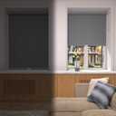 MYshade Cordless Blackout Roller Shades for Windows with Valance, Thermal Insulated UV Blocking Fabric, Cordless Window Blinds for Bedroom & Living Room, Easy Install, 35" W x 72" H, Grey