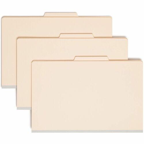 Smead 2/5 Tab Cut Legal Recycled Classification Folder, 8 1/2" x 14", 2" Expansion, 2 x 2B Fastener(s), 2" for Folder, Top Tab Location, Right of Center Tab Position, 2 Divider(s), 18 pt., 2 Plys, Manila