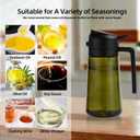 Aovdy 2PCS Oil Sprayer for Cooking 16oz,2 in 1 Olive Oil Dispenser and Oil Sprayer - 470ml Olive Bottle Spray and Pour - Glass Oil Dispenser for Kitchen Cooking Salad BBQ (Light-Proof -Black & Green)
