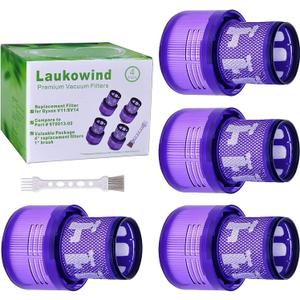 4 Pack V11 Torque Drive Cordless Vacuum Cleaner Replacement Filters for Dyson V11 SV14 Animal and V15 Detect Models, Compare to Part No. 970013-02