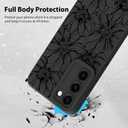 MZELQ for Samsung Galaxy S23 Case, Silicone Black Floral Flowers Sunflowers Cute Pattern, Camera Protection Soft Slim Phone Case for Girls Women