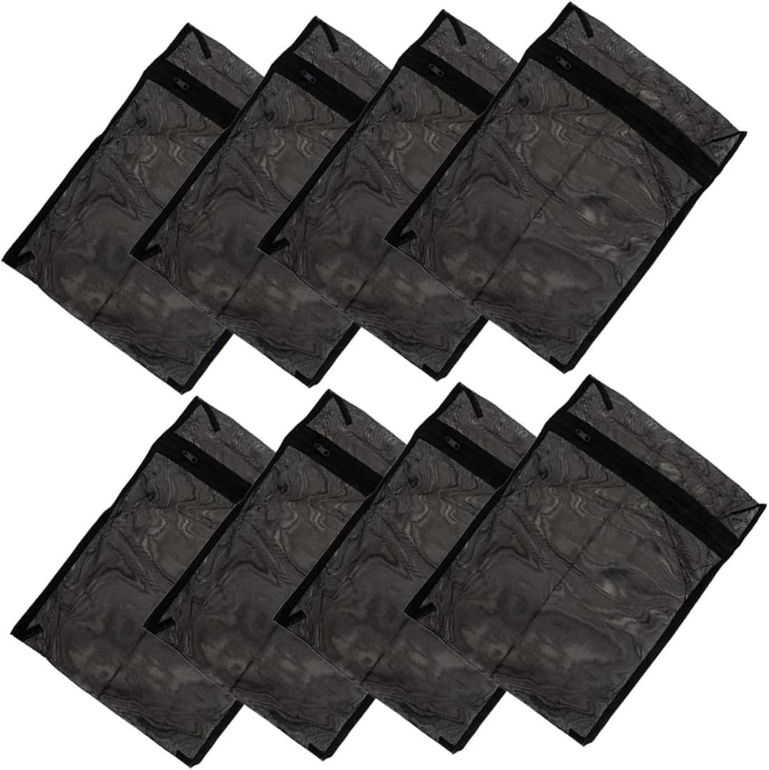 CHILDWEET 8Pcs Mesh Laundry Bags Delicate Laundry Organizer for Washing Travel Storage Bags for Clothes Mesh Wash Bags for Lingerie More for College Camping (40X30CM, Black)