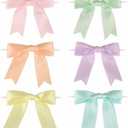 Meseey 60 Pcs 5 Inches Twist Tie Satin Ribbon Bows Pretied Premade Craft Bows for Treat Bags Gift Wrapping Basket Wedding Baby Shower Brithday Christmas Party (Pastel)
