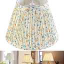 GOSO Small Pleated Lamp Shade -5 * 9 * 6.4 IN (Spider) Floral Lampshade for Table Lamps Wall Lamps Bell Lampshades Natural Fabric Lamp Shade Replacement-No Assembly Required, Art Deco 1 Pack (Yellow-Multicolor)