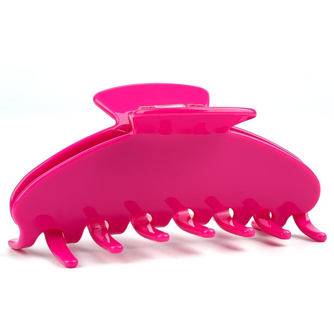 MAORULU Premium Durable Acetate Hair Claw Clips for Women Girls, 4 Inch Large Cute Jaw Clip for Thick or Thin Hair, Vintage Y2K Hair Clips (Hot Pink)