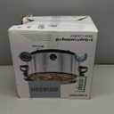 Chefman 6 Quart Slow Cooker with Locking Lid, Ceramic Crock with Portable Cook and Carry Travel Latching Lock, Large Easy Clean Dishwasher Safe Pot Insert, Manual 3 Heat Settings, Stainless Steel