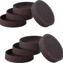 2.5x2.5 Round Rubber Furniture Caster Cups, Anti-Sliding Furniture Pads Bed Stopper Floor Protectors with Grip - Protect Any Flooring