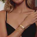 Gold Bracelets for Women 18k Gold Plated Bracelet Stack Bangle Cuff Bracelet Set for Women Non Tarnish Beaded/Paperclip/Cuban Link Chain Bracelets Jewelry for Women Trendy