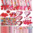 Valentine Gifts for Kids School, 28 Packs Stationery Set from Teachers to Students, Valentines Kids Gift Set Cards with Stickers, Pencils, Erasers, Valentine's Day Classroom Exchange Party Favor Toy