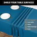 Table Cloth Rectangle 60x84, Kitchen Dining Indoor Outdoor Buffet Table Cover 100% Cotton Tabletop Table Cloth Decoration Parties BBQ Machine Washable, Turquoise Blue
