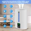 6L Humidifiers for Bedroom Large Room Home, Cool and Warm Humidifier for Baby and Plants Mist Top Fill Desk Humidifiers Essential Oil Diffuser, Quiet with Adjustable Mist,360 Nozzle