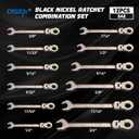 DISEN 12 Pcs Flex Head Ratcheting Wrench Set 90 Teeth, Combination Ratchet Wrenches Set SAE1/4 to 3/4", Cr-V Steel, 12-Point, Nickel Plating with Organizer Rack Visit the Store