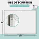 Dry Erase White Board 60 X 48 Inch, Wall-Mounted Silver Aluminum Frame Marker Presentation Board, 5' X 4' Foldable Portable Whiteboard with Pen Tray for School, Classroom, Office & Home