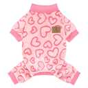XPUDAC Dog Pajamas Heart Fleece Dog Sweater Winter Puppy Clothes for Large Dogs Girl Pet Holiday Clothes Doggie Outfits for Valentines Day, XL, Pink