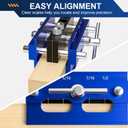 Beaiguna Self Centering Dowel Jig Kit, Drill Guide Jig Block for Straight Holes with 6PCS Drill Bushings, Premium Self Centering Doweling Jig Kit for Woodworking, Adjustable Width Biscuit Joiner Tool