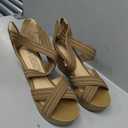 SANDALUP Wedge Sandals for Women Dressy Comfortable Ankle Strap Open Toe Wedding Shoes 8 Size