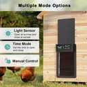 Automatic Chicken Coop Door with Timer & Light Sensor, Solar Chicken Coop Door with Multiple Modes, Automatic Chicken Door with LCD Display