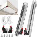 SHUHANG 1 Pair Undermount Drawer Slides 12 inch Soft Close 80 lb Load Capacity Ball Bearing Hidden Bottom Mount Rails Full Extension Runners with Adjustable Locking Devices and Bracket