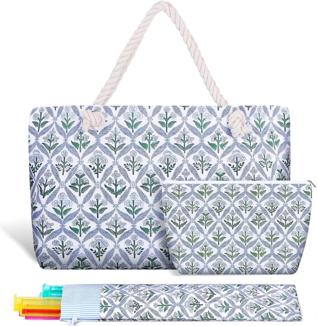 Empty Mahjong Bags Set for Tiles and Racks 24x13x4.7 Inch American Mahjong Carrying Bag Tote Tiles Bag Drawstring Protective Sleeve for Rack Pusher Party Travel, Case Only (Block Print)
