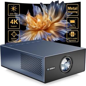 XIDU Portable Projector with WIFI and Bluetooth [Metal/2000ANSI/Native 1080P/Wireless Casting/Electric Focus/Auto Keystone]4K Outdoor Movie proyector for Home,Fire TV stick,iOS,Android,Laptop (Naval)