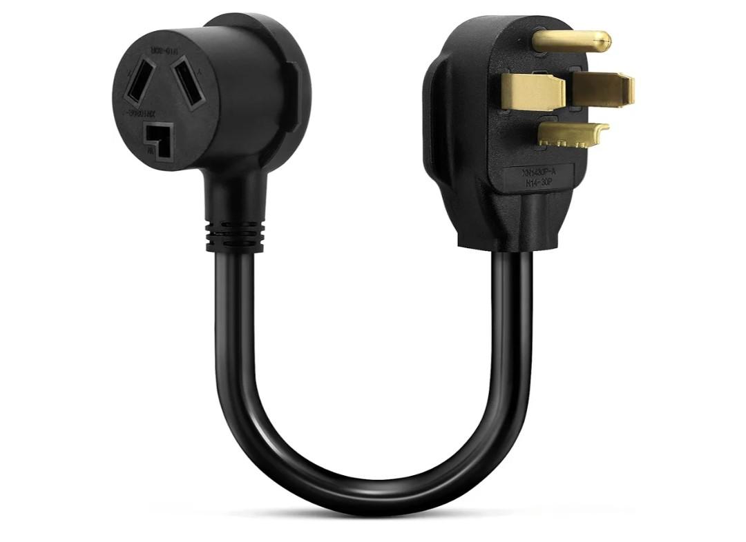 1.5FT 3 Prong to 4 Prong Dryer Adapter, 4 Prong to 3 Prong Dryer Adapter, NEMA 14-30P Male to 10-30R Female, Dryer Cord Adapter 4 to 3 Prong, STW 10AWG, 30A, 250V