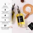 Molimoli Oil and Vinegar Dispenser with Metal Pour Spout, Weighted Pourer, Glass Bottle Dispenser for Kitchen w. Ceramic Tray|Black, 350ml, Set of 2