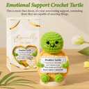 4 x Emotional Support Crochet Positive Turtle Inspirational Cheer Up Gifts for Women,Handmade Positive Crochet Gift Thank You Birthday Mothers Day Teacher Appreciation Gifts for Coworker Nurse Mom Friends