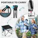 FUNDANGO Oversized Camping Stool for Adults, Thick Padded 18.1 Inch Folding Ottoman Foot Rest, 440 Lbs Heavy Duty Outdoor Camp Chairs with Anti-Slip Foots & Carry Bag for Fishing Lawn Travel (Black)
