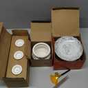 Buddhist Altar Supplies Set - White Ceramic with 3PCS Holy Water Cups, Fruit Plate & Incense Burner for Buddha Worship & Shrine Buddhist Religious Supplies Buddhist Shrine Accessories