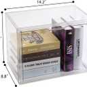 BOHOIDEE 1PACK Clear Book Storage Organizer for Bookshelf, Plastic Stackable Book Display Case with Magnetic Door, Acrylic Showcase for Toys Handbags, Shoes, Purses