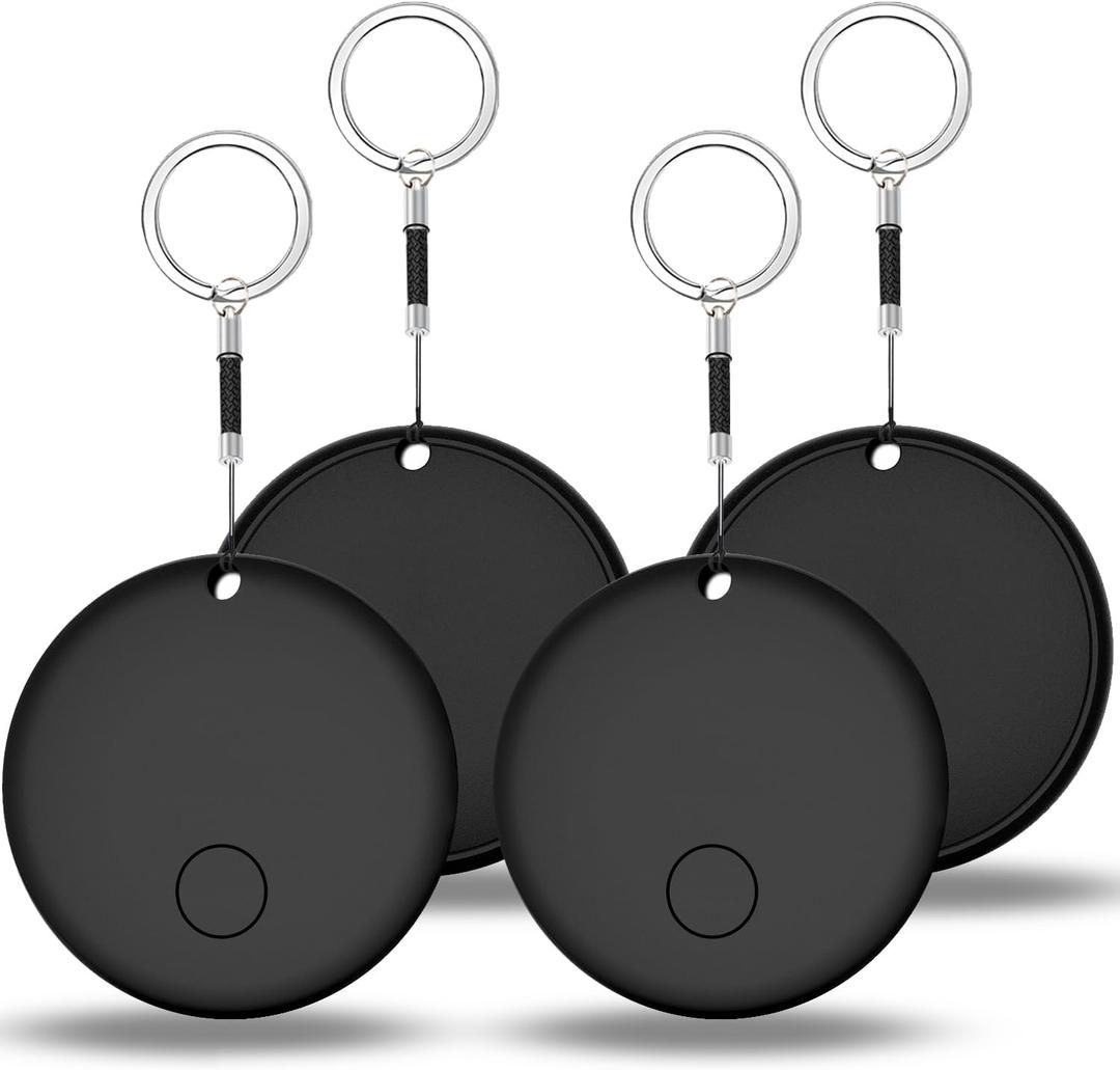 Air Tracker Tags 4 Pack Key Tracker Works with Find My (iOS only), Luggage Tracker, Tag Locator for Keys, Backpack, Wallet, Replaceable Battery, Waterproof