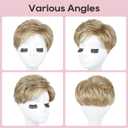 REECHO Hair Topper for Women - 100% Japanese Revolutionary Fiber Short Toupee Wiglet Topper Hairpiece for Women with Thinning Hair Loss Lightweight Large Base for Full Coverage - Light Ash Blonde