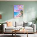 Beach Picture Wall Art for Home Decor Bay Coastal View Poster Summer Wall Decor Beach Oil Painting Canvas Prints for Living Room Bedroom Bathroom Decorations 16 24 in (Unframed)