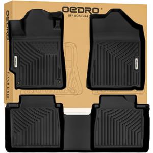 OEDRO Floor Mats Fit for Toyota Camry 2011-2007, Custom Fit Front & 2nd Row Floor Liner Set, TPE All Weather Protection Camry Car Mats, Black