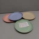 LuckyZone 7.8 Inches Unbreakable Wheat Straw Plates - Reusable Plate Set - Dishwasher & Microwave Safe - Perfect for Dinner Dishes - Healthy, BPA Free & Eco-Friendly (7.8 Inches)