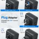 DOACE 220V to 110V Converter 350W Voltage Converter US to Europe for Hair Straightener/Curling Iron Converter for European Travel with 4-Port USB Charging and UK/AU/US/EU Worldwide Plug Adapter