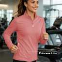 MAGCOMSEN Women's Shirts Long Sleeve 1/4 Zip UPF50+ UV Sun Protection Quick Dry Workout Hiking Athletic Shirts Rash Guard (Pink, S)