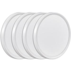 4PK 9 Inch LED Flush Mount Ceiling Light, 18W, 1860LM, 3000K/4000K/6000K CCT Selectable, Round Flat Panel Low Profile Ceiling Light Fitures for Hallway, Kitchen, Bedroom, Laundry Room (White)