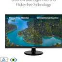ASUS 27 1080P Monitor (VA27DQ) - Full HD, IPS, 75Hz, Speakers, Adaptive-sync/FreeSync, Low Blue Light, Flicker Free, VESA Mountable, Frameless, HDMI, VGA, DisplayPort, Tilt Adjustable, Black