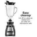 Hamilton Beach Power Elite Wave Action Blender For Smoothies, 40 Oz Glass Jar, 12 Functions Including Puree, Crush Ice, 700 Watts - Black (58148A)