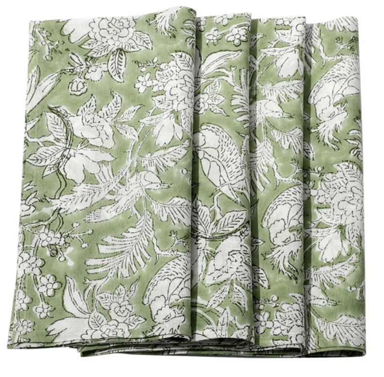 Cotton Cloth Napkins - Olive Green, Size 20"x 20", Dinner Napkins Set of 4