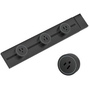 Surge Protector Power Strip, 8000W High Power Wall Track Outlet, Mobile Rail Socket with 3 AC Outlet adapters, for Modern Home Kitchen, Living Room (Black, 50cm/19.7in)