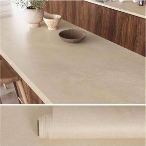 VEELIKE Matte Sandstone Marble Countertop Contact Paper 24''x354'' Counter Top Peel and Stick Waterproof Self Adhesive Neutral Beige Marble Contact Paper for Countertops Kitchen Vinyl Wrap Removable