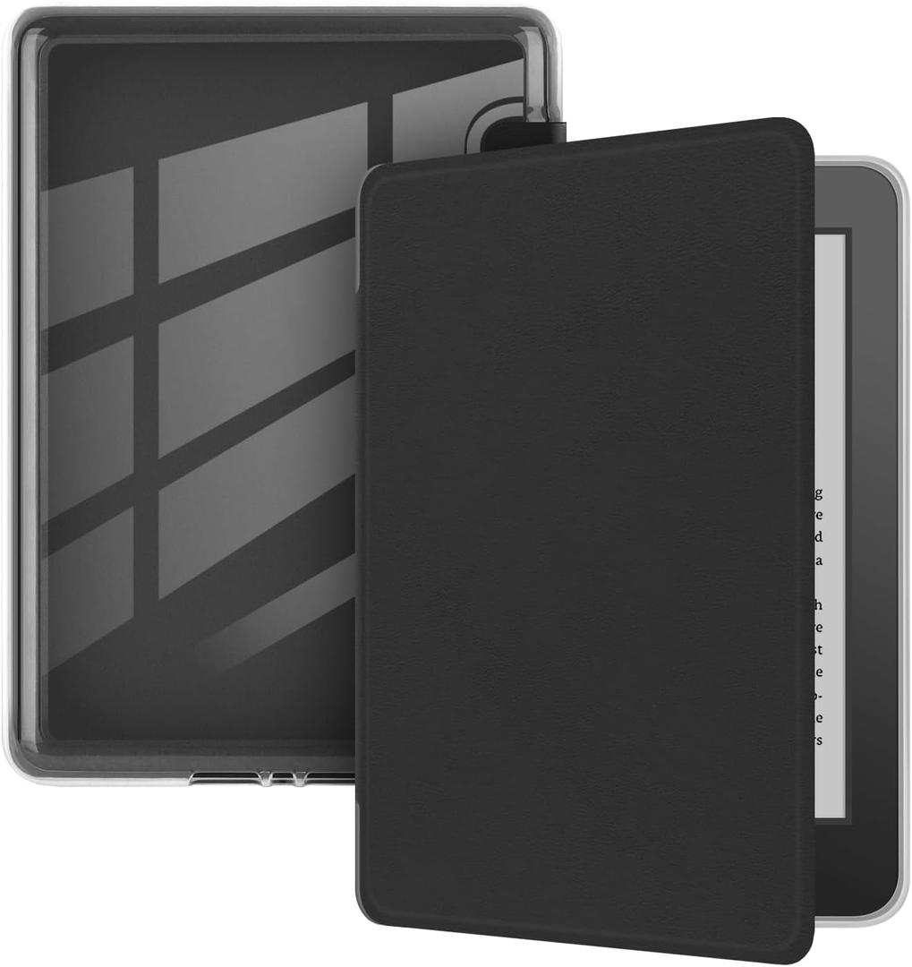 Case for 6" Kindle (10th Generation-2019 Release), Ultra Clear Soft Flexible Transparent TPU Back Cover with Auto Sleep/Wake for Kindle (Model NO. J9G29R), Black