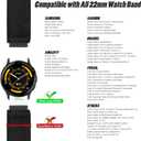 Runostrich 22mm Quick Release Elastic Band Compatible with Samsung Galaxy Watch 3 45mm/Garmin Venu 4 45mm/3 45mm/Venu 2/Vivoactive 4/Forerunner 570(47mm)/255/265/Amazfit Helio/Bip 6/5/Balance 2